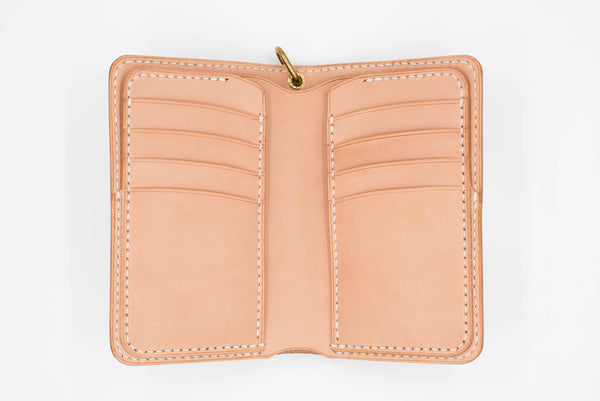 Natural Leather Middle Wallet for men