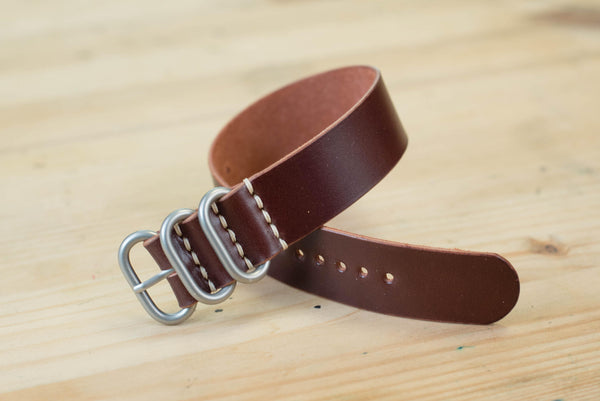 7 COLORS - Shell Cordovan Leather Single Pass ZULU Strap
