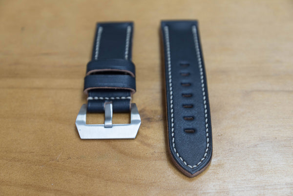 Black Buttero Leather Standard Watch Strap for Panerai (24 or 26 mm)