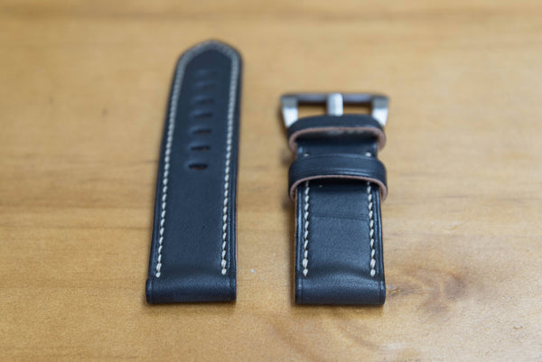 Black Buttero Leather Standard Watch Strap for Panerai (24 or 26 mm)