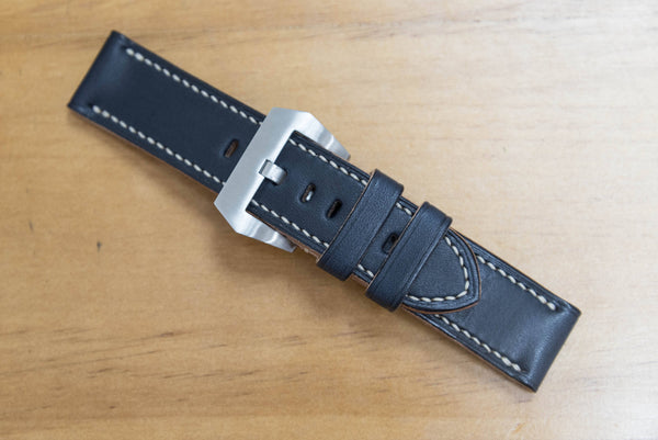 Black Buttero Leather Standard Watch Strap for Panerai (24 or 26 mm)