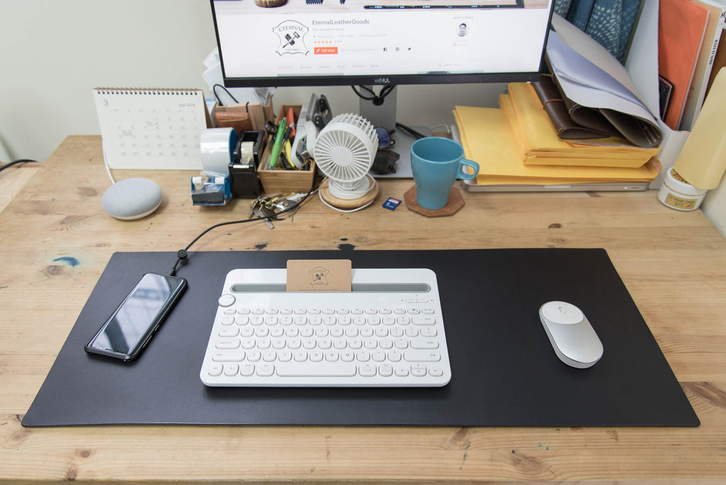 12 COLORS - Black Buttero Leather Desk / Keyboard & Mouse Pad – Eternal  Leather Goods