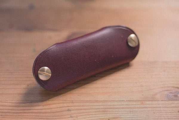 12 COLORS - Burgundy Buttero Leather "Army Knife" Key Holder - Eternal Leather Goods