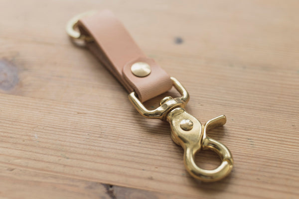 Natural Hermann Oak Leather Key holder with Trigger Snap