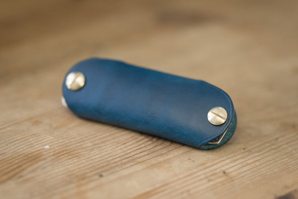 12 COLORS - Navy Blue Buttero Leather "Army Knife" Key Holder - Eternal Leather Goods