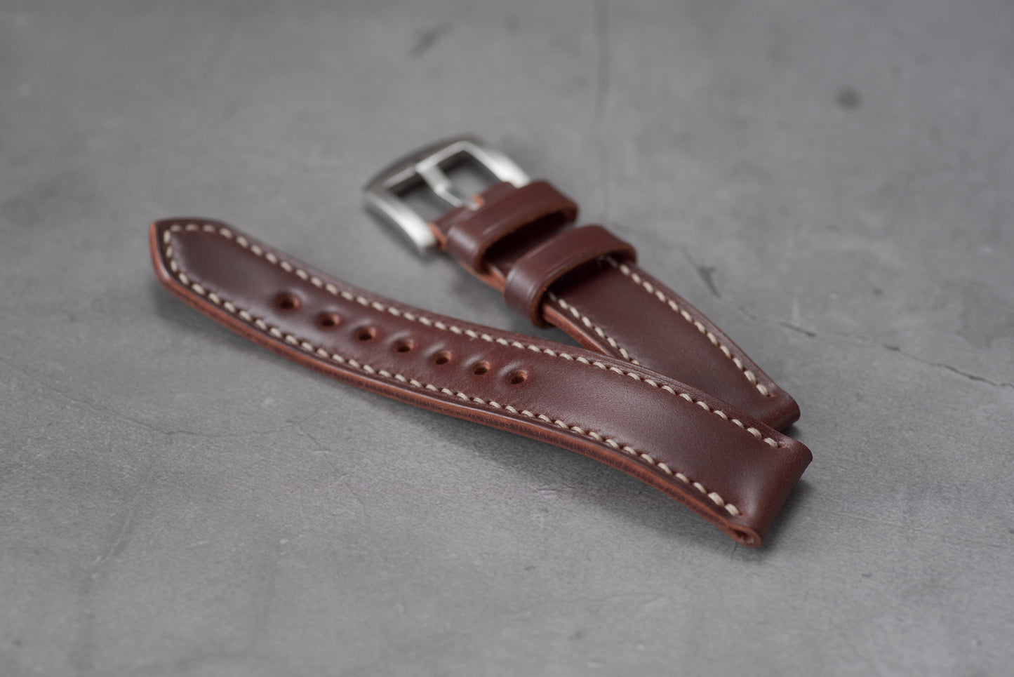 7 COLORS - Shell Cordovan Leather Tapered Basic Watch Strap (18, 20, 22 and 24 mm)