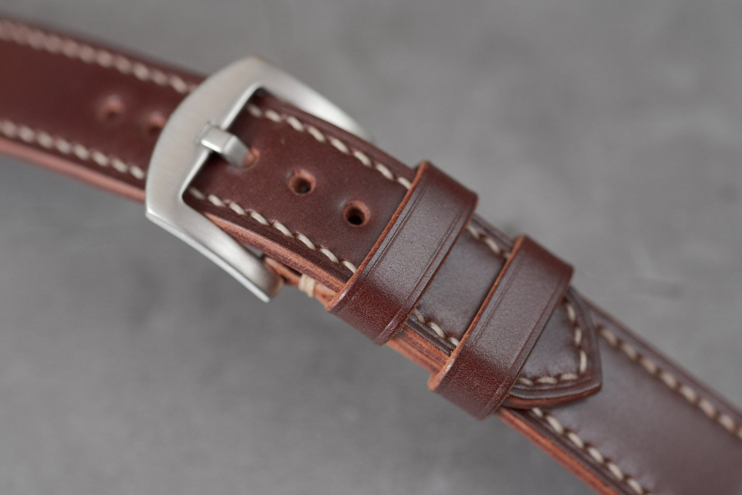 7 COLORS - Shell Cordovan Leather Tapered Basic Watch Strap (18, 20, 22 and 24 mm)