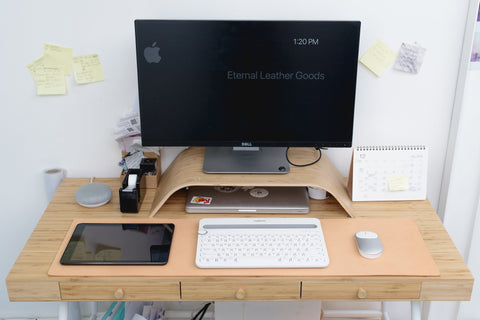 12 COLORS - Navy Blue Buttero Leather Desk / Keyboard & Mouse Pad – Eternal  Leather Goods
