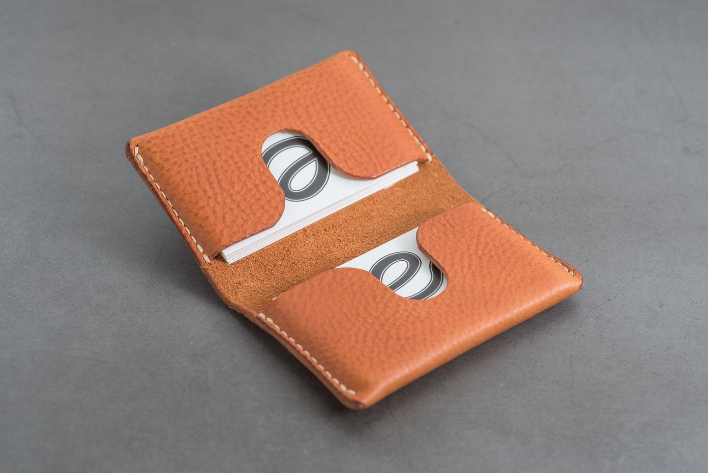 6 COULEURS - Porte-cartes de visite pliable en cuir Minerva Box