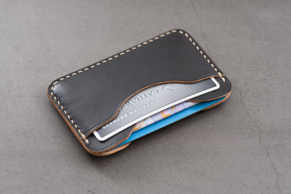 Black 3-Pocket Leather Card Wallet