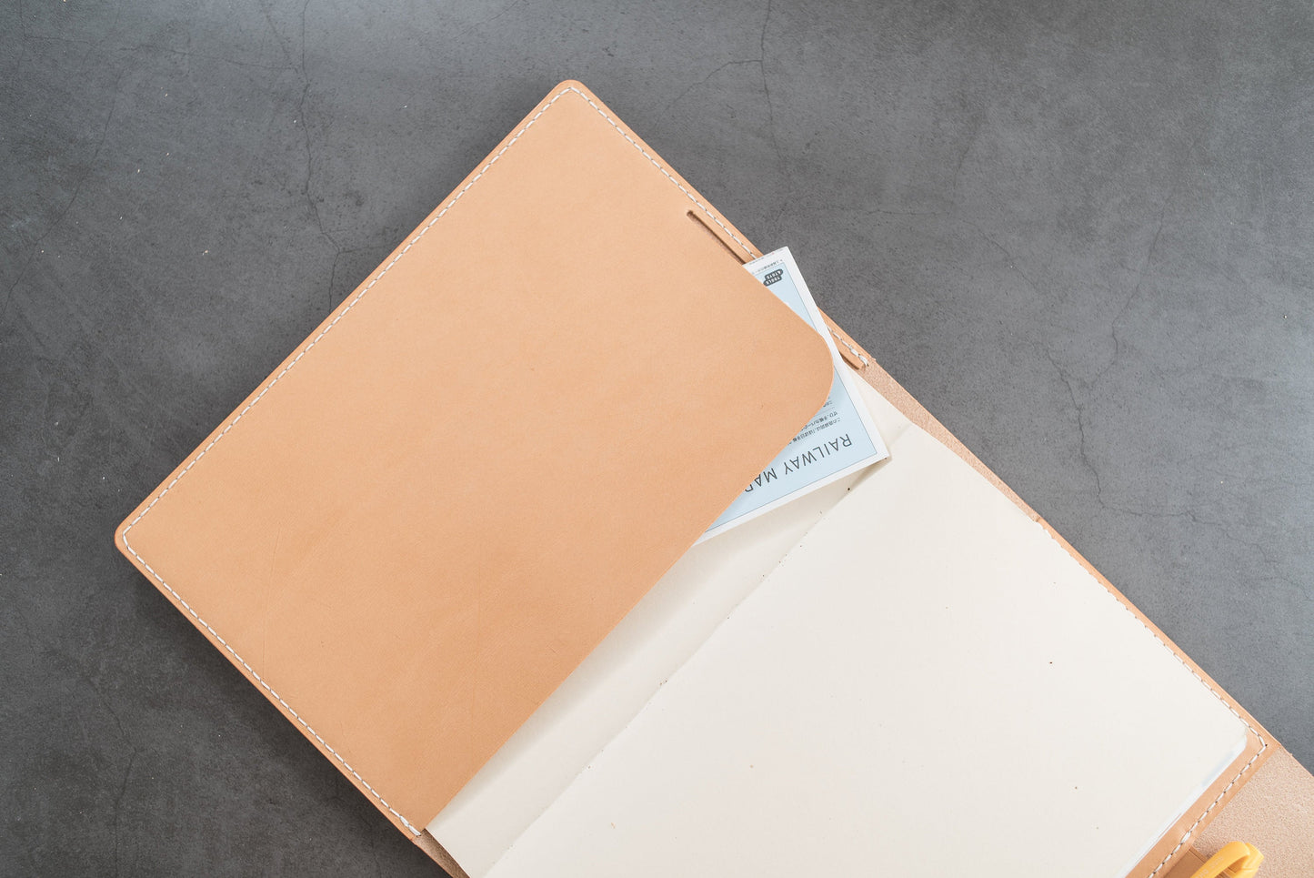 Couverture de carnet à trois volets en cuir A5/Hobonichi Cousin/Seven Seas