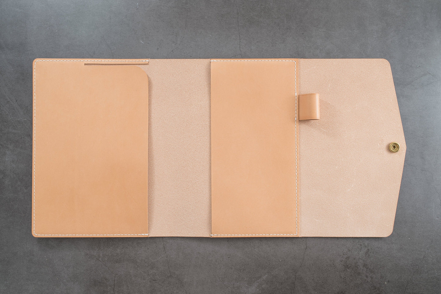 Couverture de carnet à trois volets en cuir A5/Hobonichi Cousin/Seven Seas