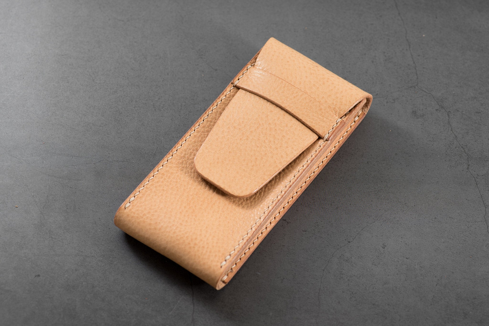 Natural Minerva Box Vegetable tanned Leather Watch Pouch