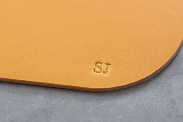 12 COLORS - Mustard Yellow Buttero Leather Mouse Pad - Eternal Leather Goods
