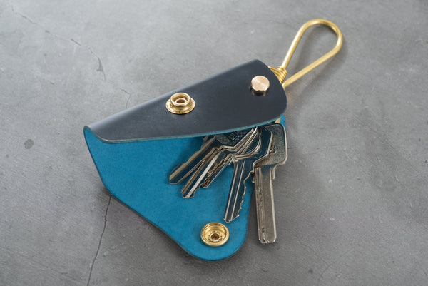 7 COLORS - Navy Blue Shell Cordovan Leather Key Case