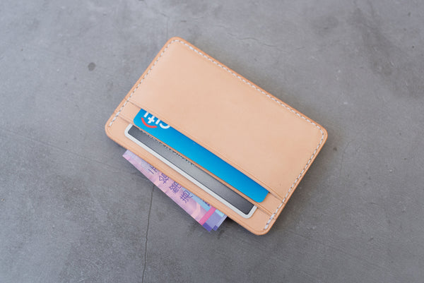 Natural Leather ID Window Pocket Wallet