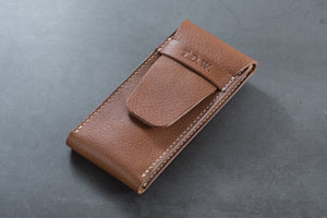 Brown Minerva Box Vegetable tanned Leather Watch Pouch