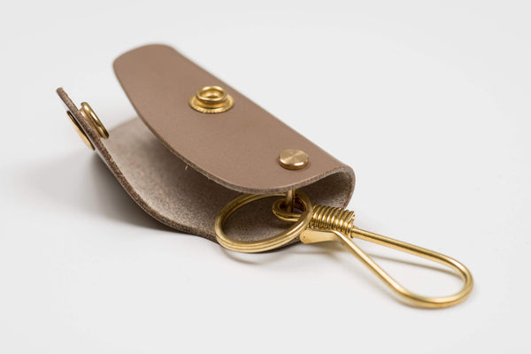 12 COLORS - Khaki Grey Buttero Leather Key Case - Eternal Leather Goods