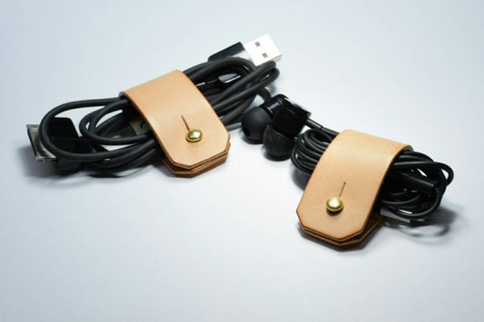 Natural Vegtan Leather Cord Organizer