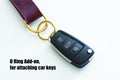 Leather Swivel Key Holder with D ring add-on for attaching car keys