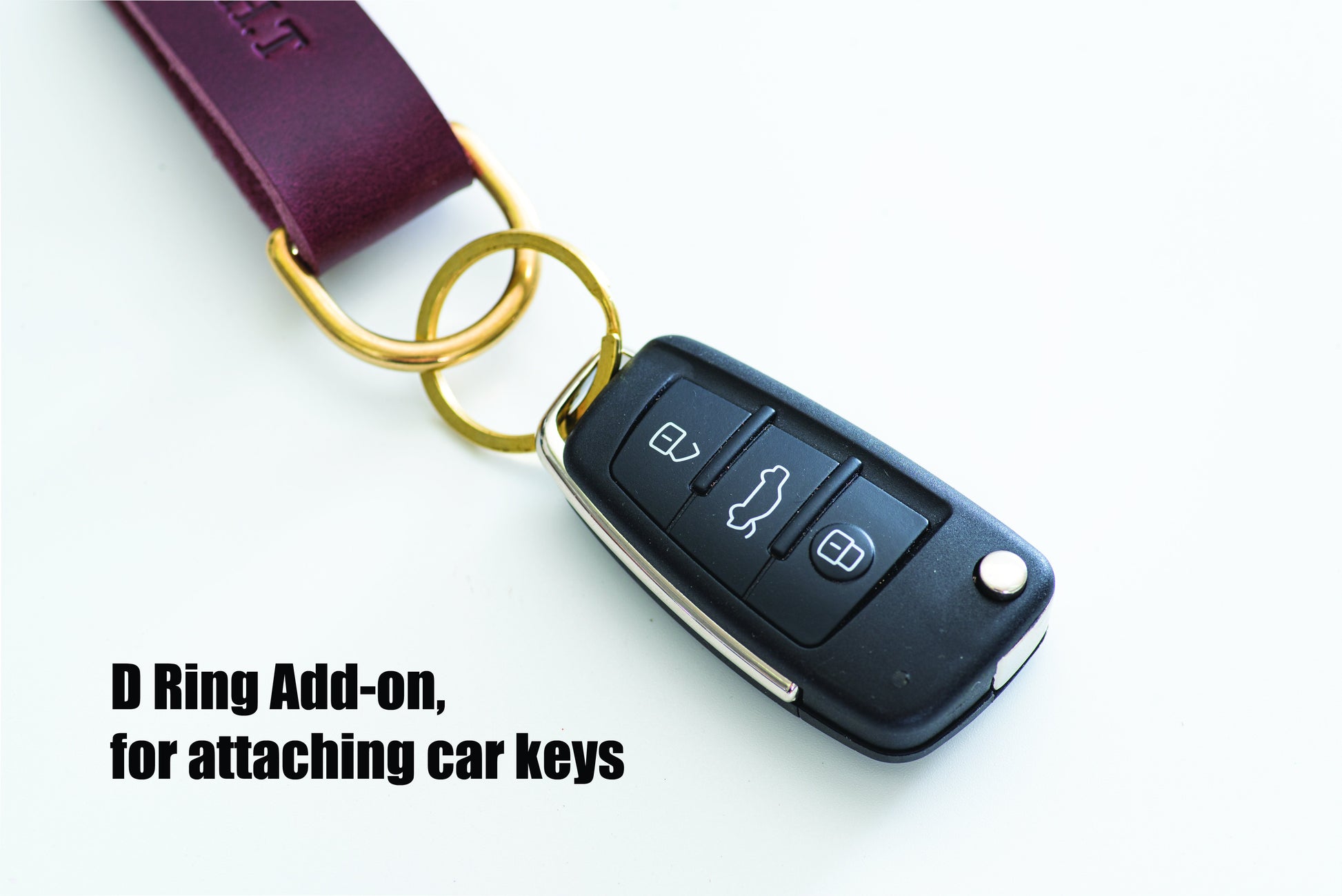 Leather Swivel Key Holder with D ring add-on for attaching car keys