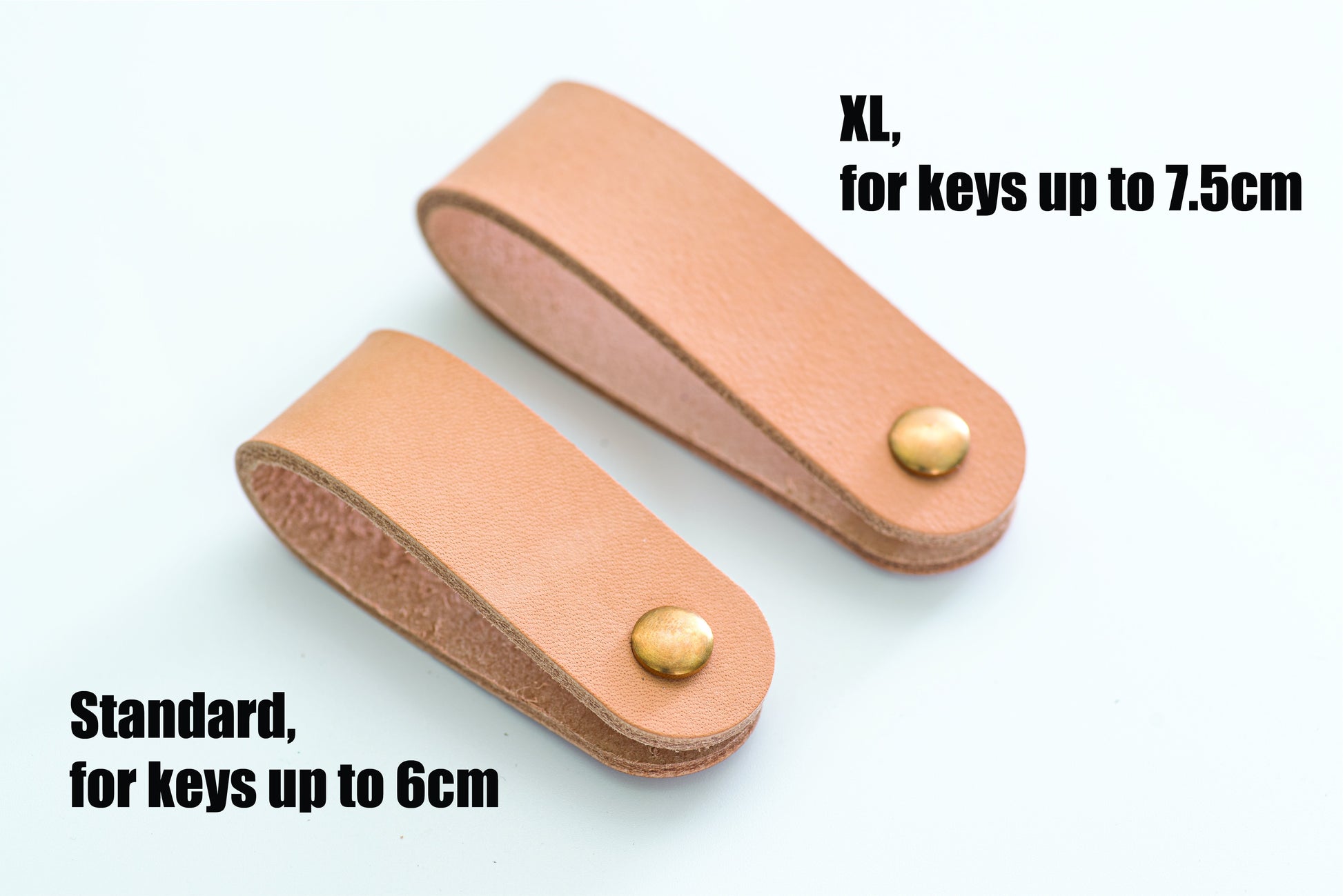Natural Leather Swivel Key Holder two sizes